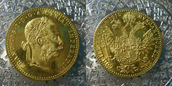 Mali zlatni dukat -Franz Joseph ; 3.49 gr. 986/1000