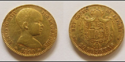 Zlatnik - 20 pesetas;Alfonso XIII